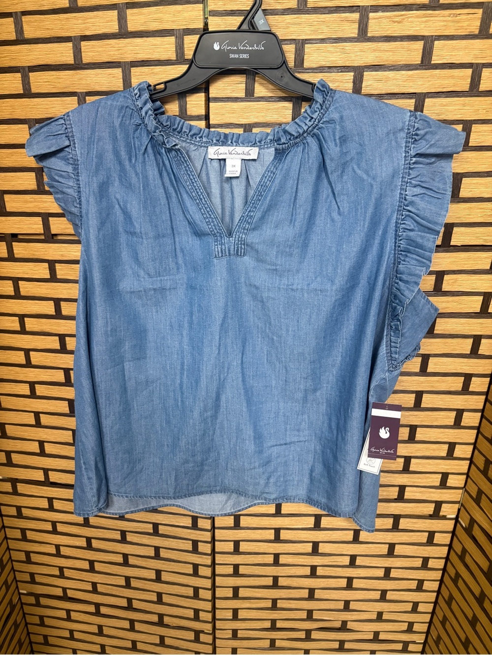 Gloria Vanderbilt chambray top size 3X